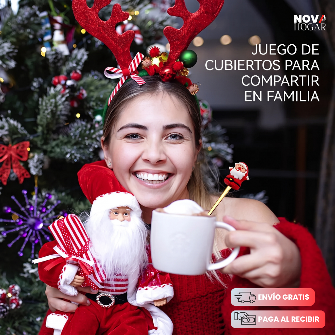 EverMerry Cutlery™ Cucharas Festivas Navidad Acero Inoxidable