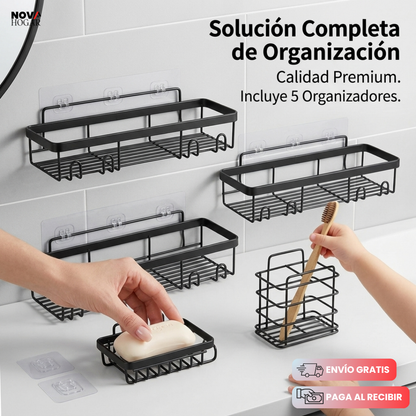 BathRack™ Pack x5 Organizador de Baño Premium