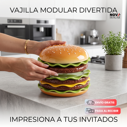 BurgerStack™ Set De Platos De Hamburguesa