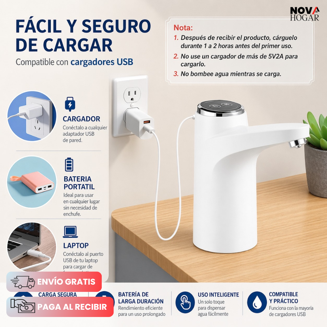 HydraTouch™ Dispensador Automático De Agua Recargable