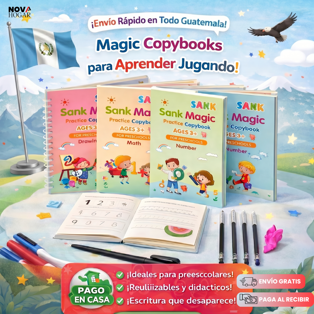 InkVanished™ Set De 4  Cuadernos Mágicos Reutilizables