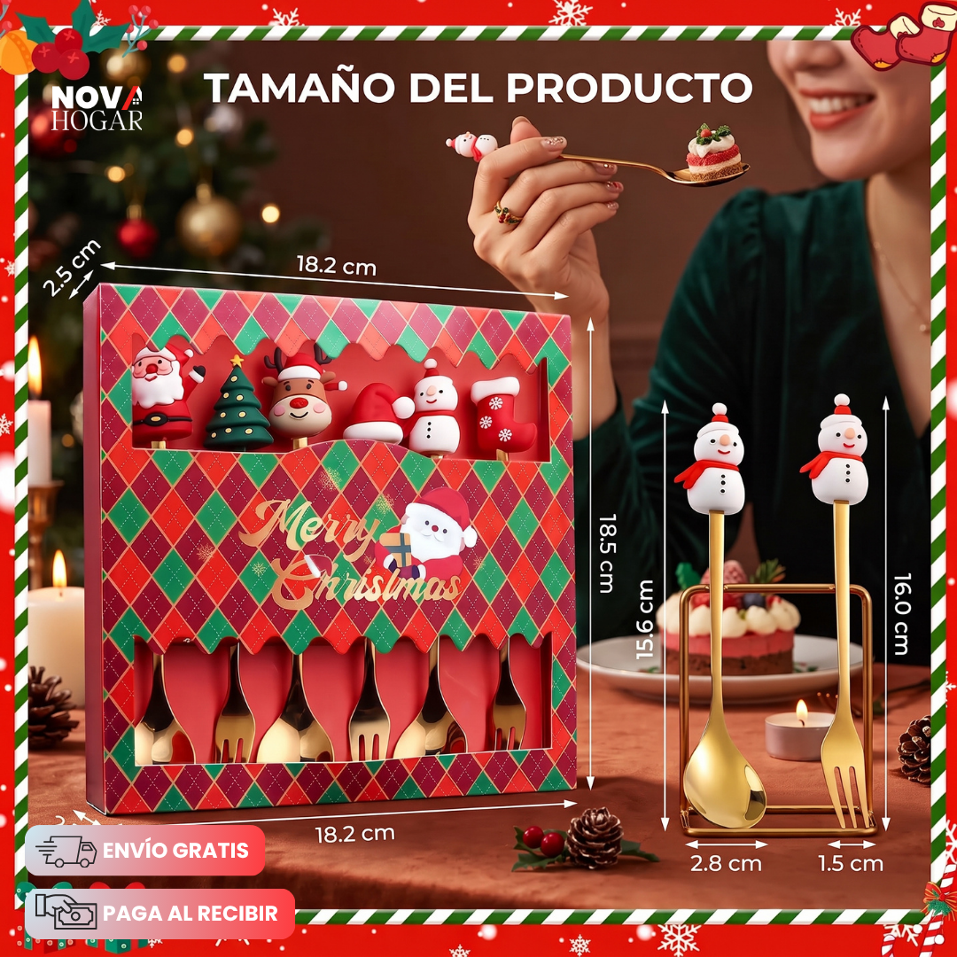 EverMerry Cutlery™ Cucharas Festivas Navidad Acero Inoxidable