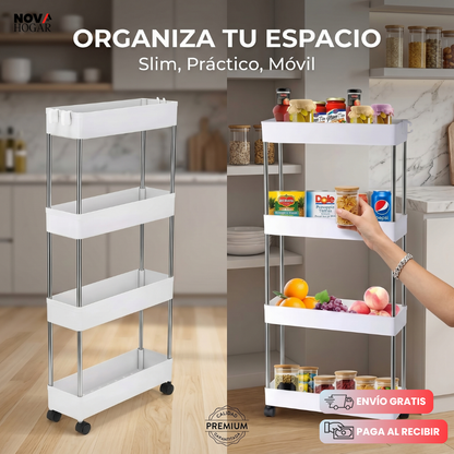 SlimSpace™ Organizador Delgado Con Ruedas Multiusos