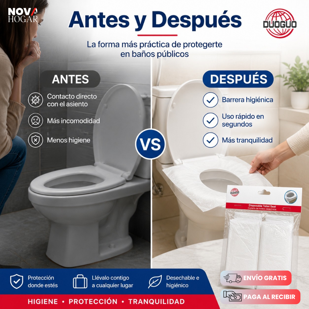 FlushShield™ Pack x20  Protector Higiénico Para Inodoro