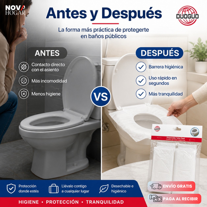 FlushShield™ Pack x20  Protector Higiénico Para Inodoro