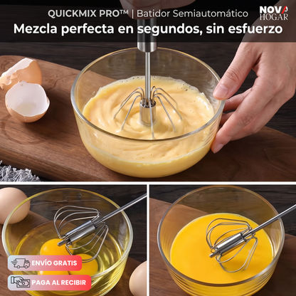 QuickMix Pro™ 2x1 Batidor Semiautomático De Acero Inoxidable