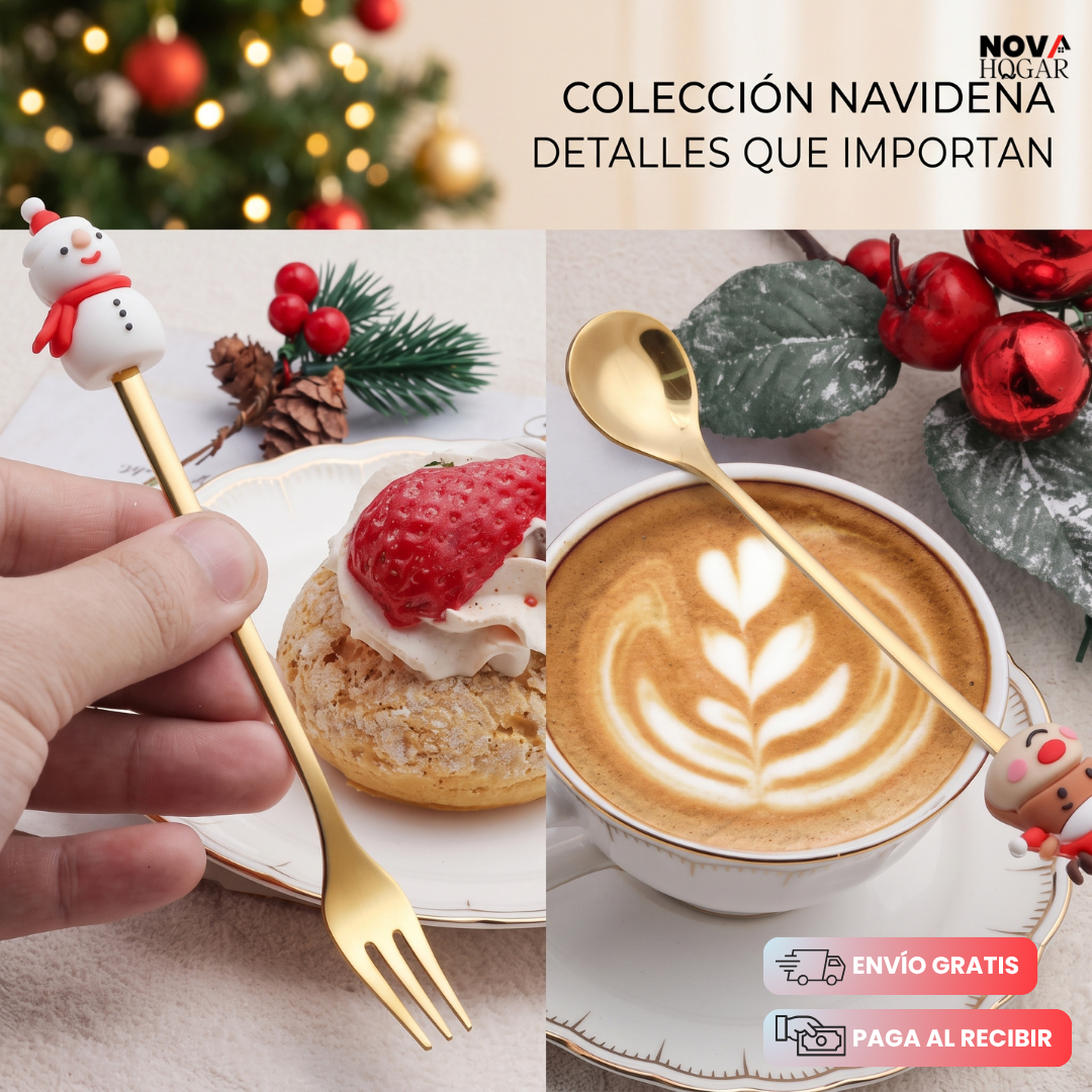 EverMerry Cutlery™ Cucharas Festivas Navidad Acero Inoxidable