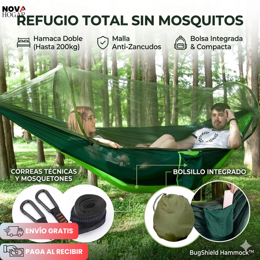 BugShield Hammock™ Hamaca Resistente Con Mosquitero
