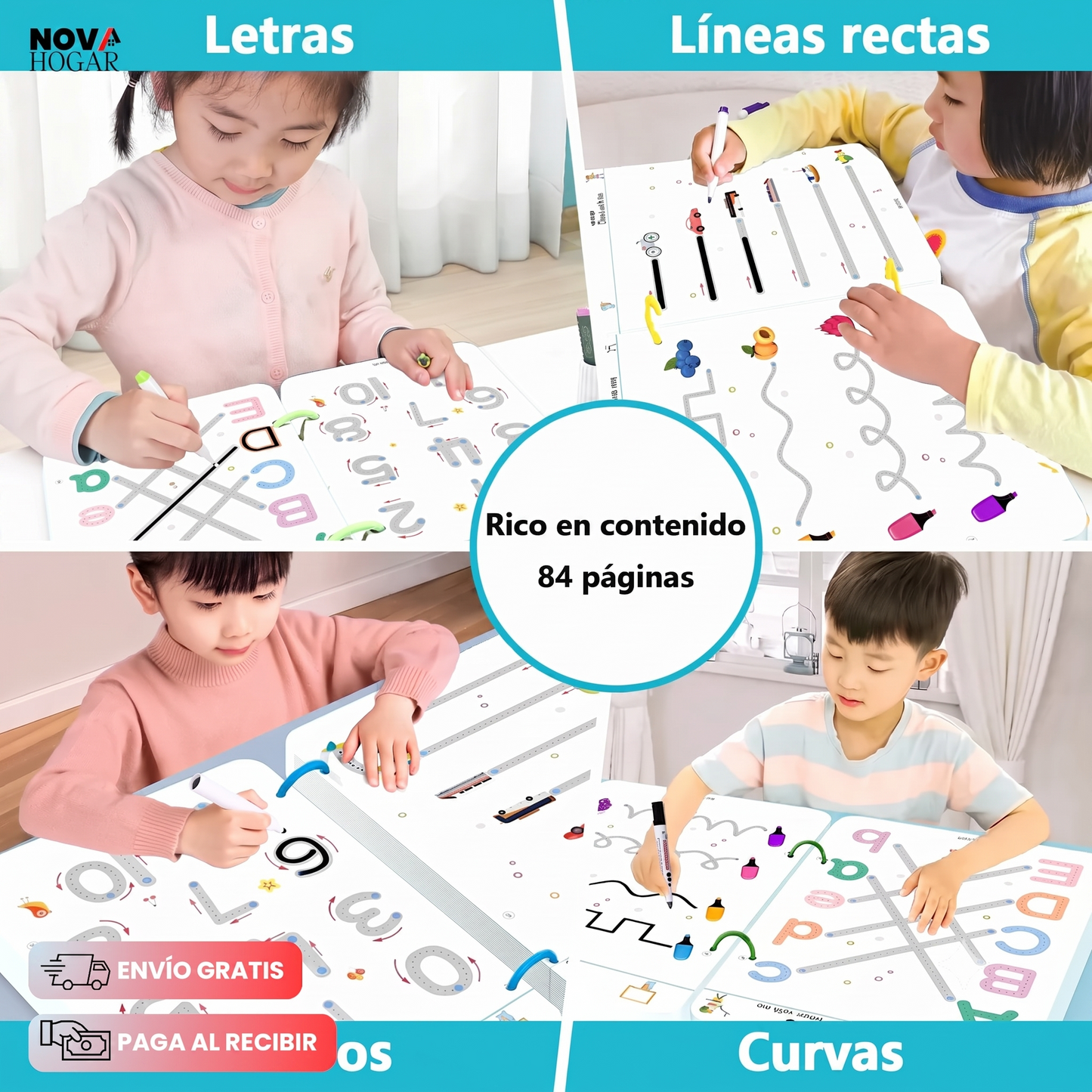 MagicTrace™ Kit Completo de Cuaderno De Trazos Reutilizable
