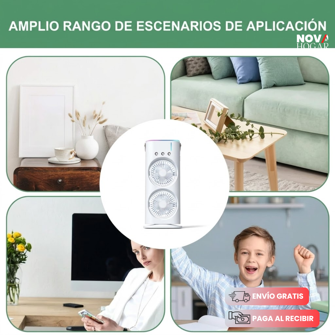 IceBreeze™ Ventilador Dual Con Humidificación Fresca