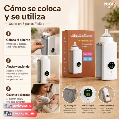 GoWarm™ Calentador de Biberón Portátil y Recargable