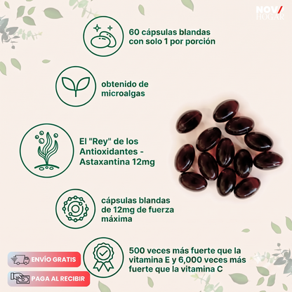 Astaxanthin En Softgels Suplemento Antioxidante De Alta Potencia