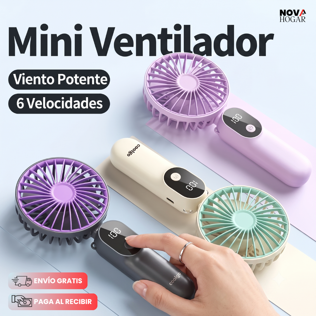 AirSmart™ Mini Ventilador Portátil Pantalla Digital