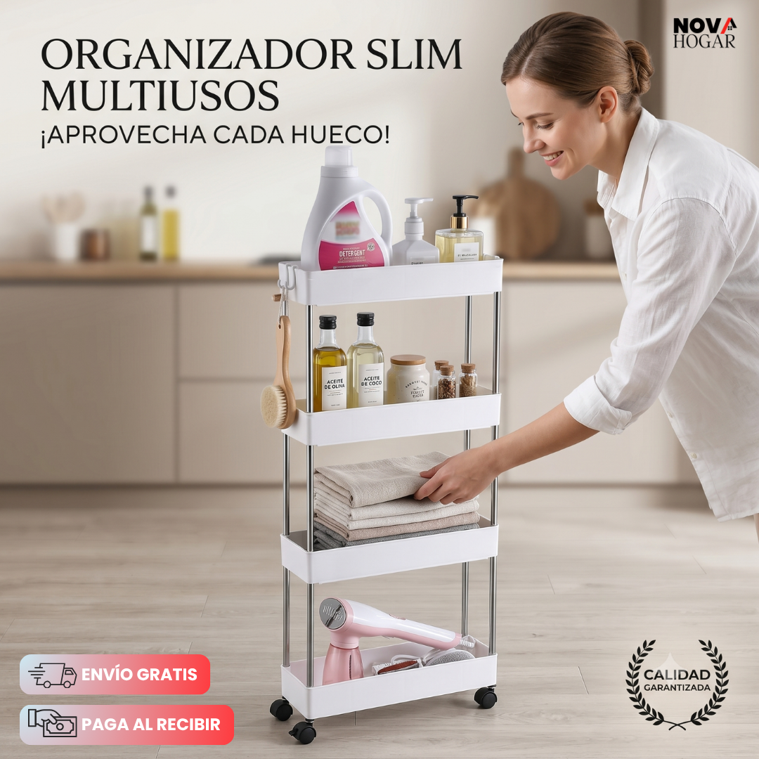 SlimSpace™ Organizador Delgado Con Ruedas Multiusos