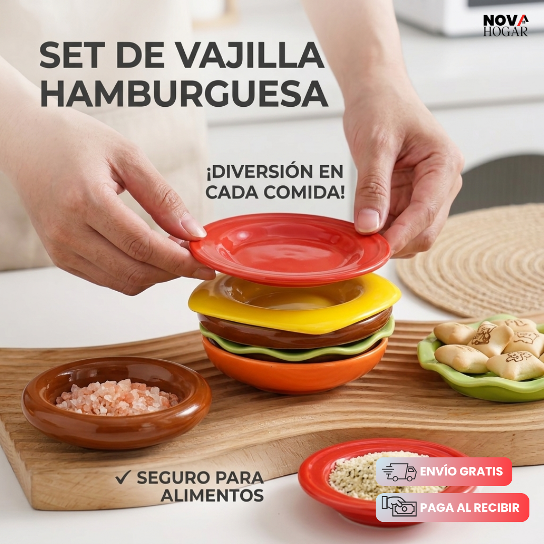 BurgerStack™ Set De Platos De Hamburguesa