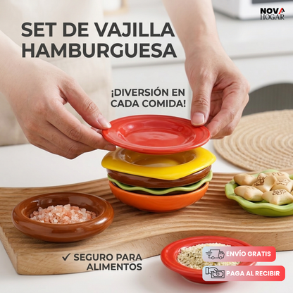 BurgerStack™ Set De Platos De Hamburguesa