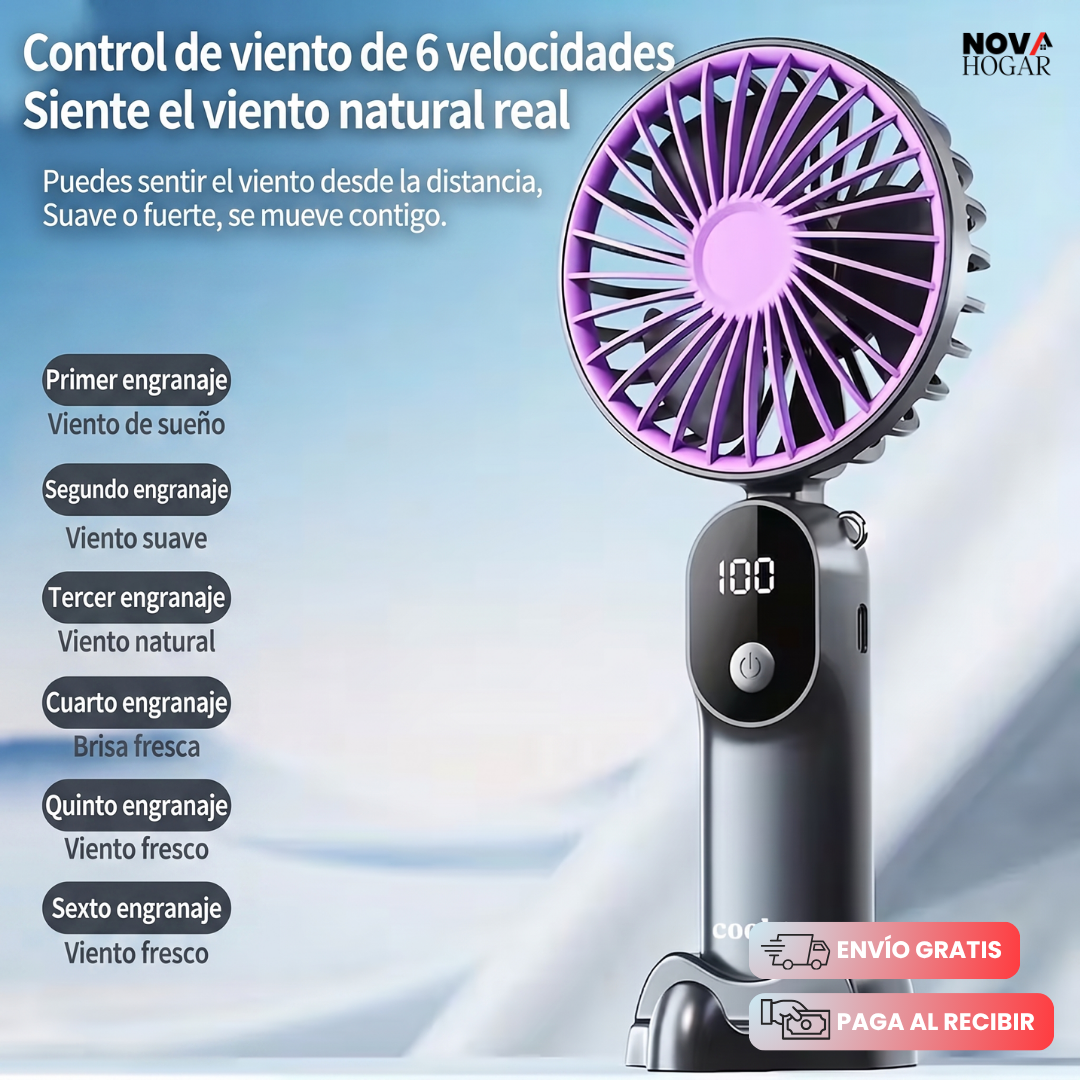 AirSmart™ Mini Ventilador Portátil Pantalla Digital