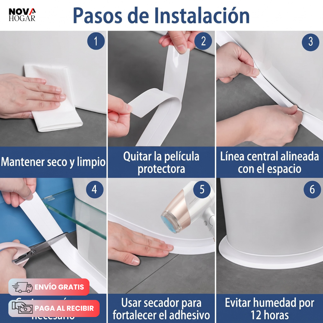 QuickCaulk Strip™ Cinta Selladora Fácil Instalación