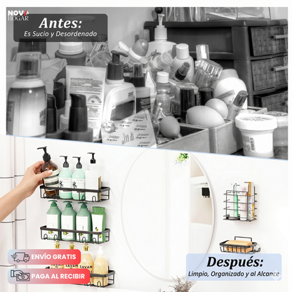 BathRack™ Pack x5 Organizador de Baño Premium