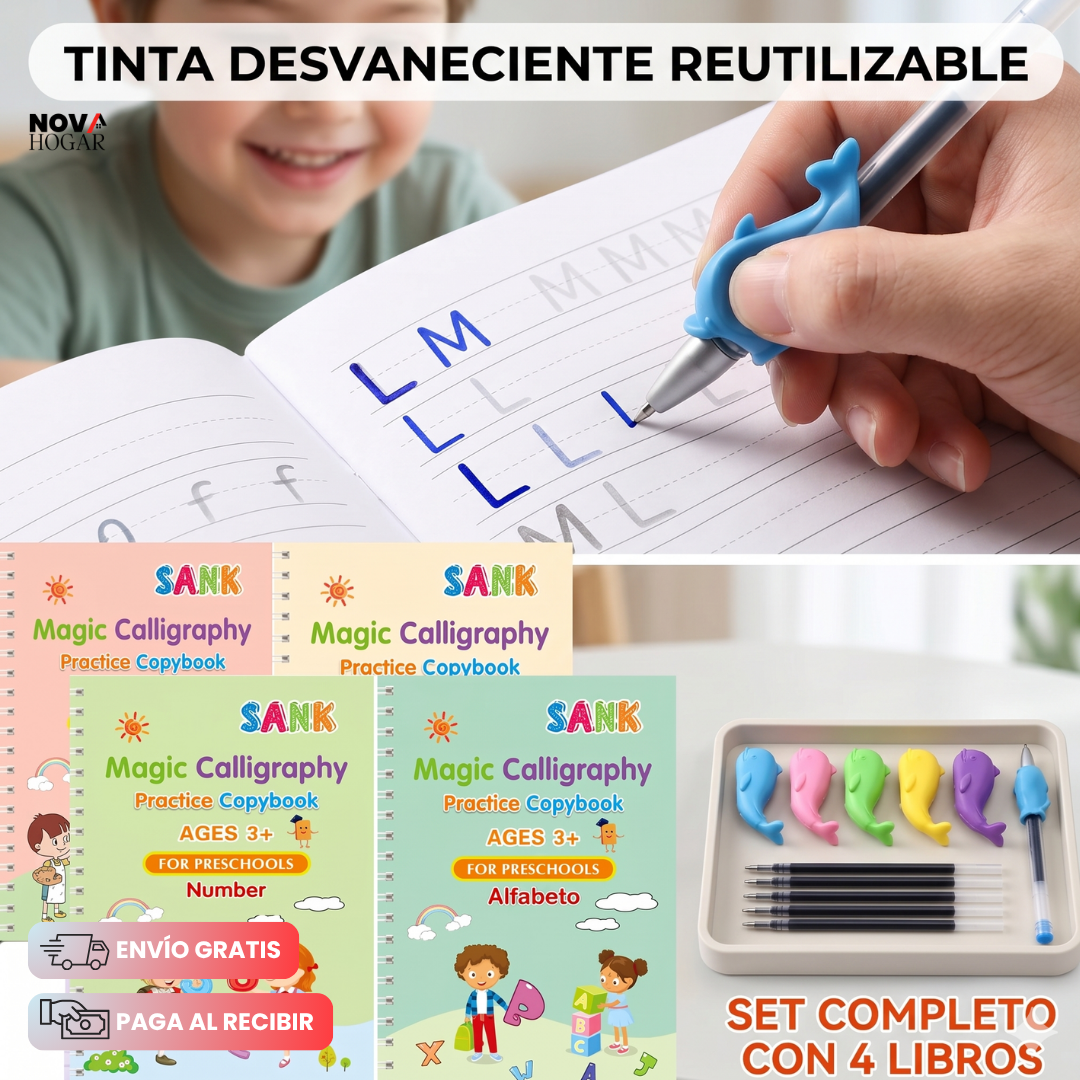 InkVanished™ Set De 4  Cuadernos Mágicos Reutilizables
