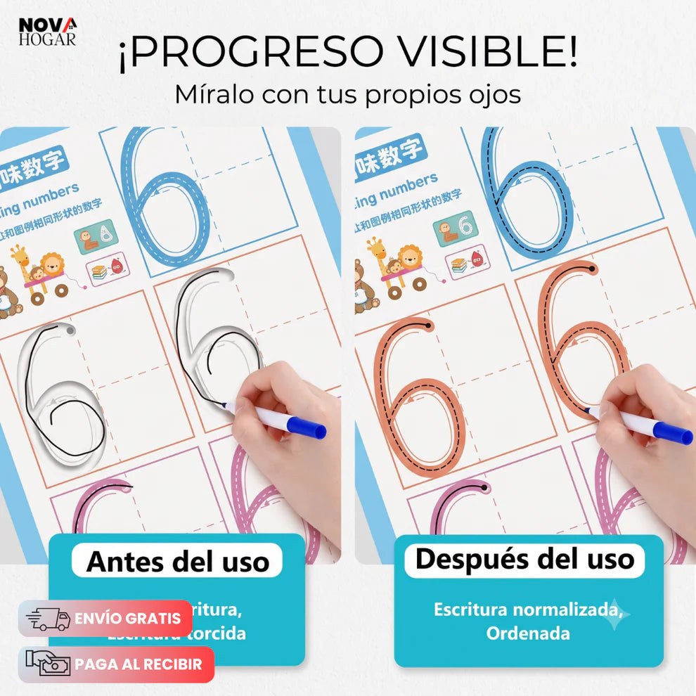 MagicTrace™ Kit Completo de Cuaderno De Trazos Reutilizable