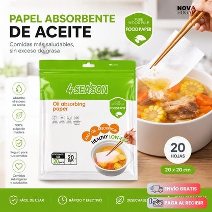 OilTrap™ Pack x20 Papel Absorbente De Aceite