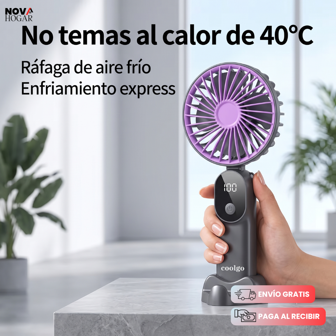 AirSmart™ Mini Ventilador Portátil Pantalla Digital