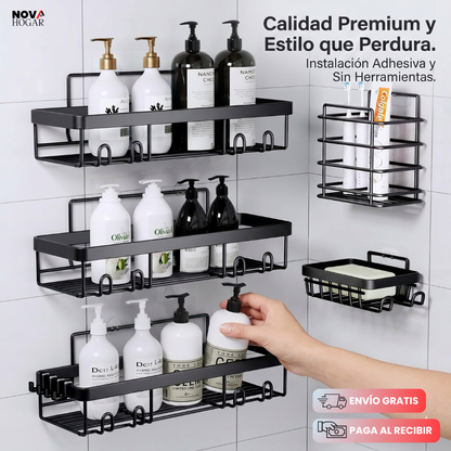 BathRack™ Pack x5 Organizador de Baño Premium