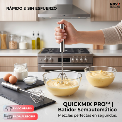 QuickMix Pro™ 2x1 Batidor Semiautomático De Acero Inoxidable