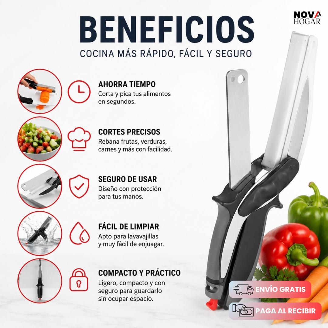 SliceMate™ 2 en 1 Cuchillo Con Tabla Integrada