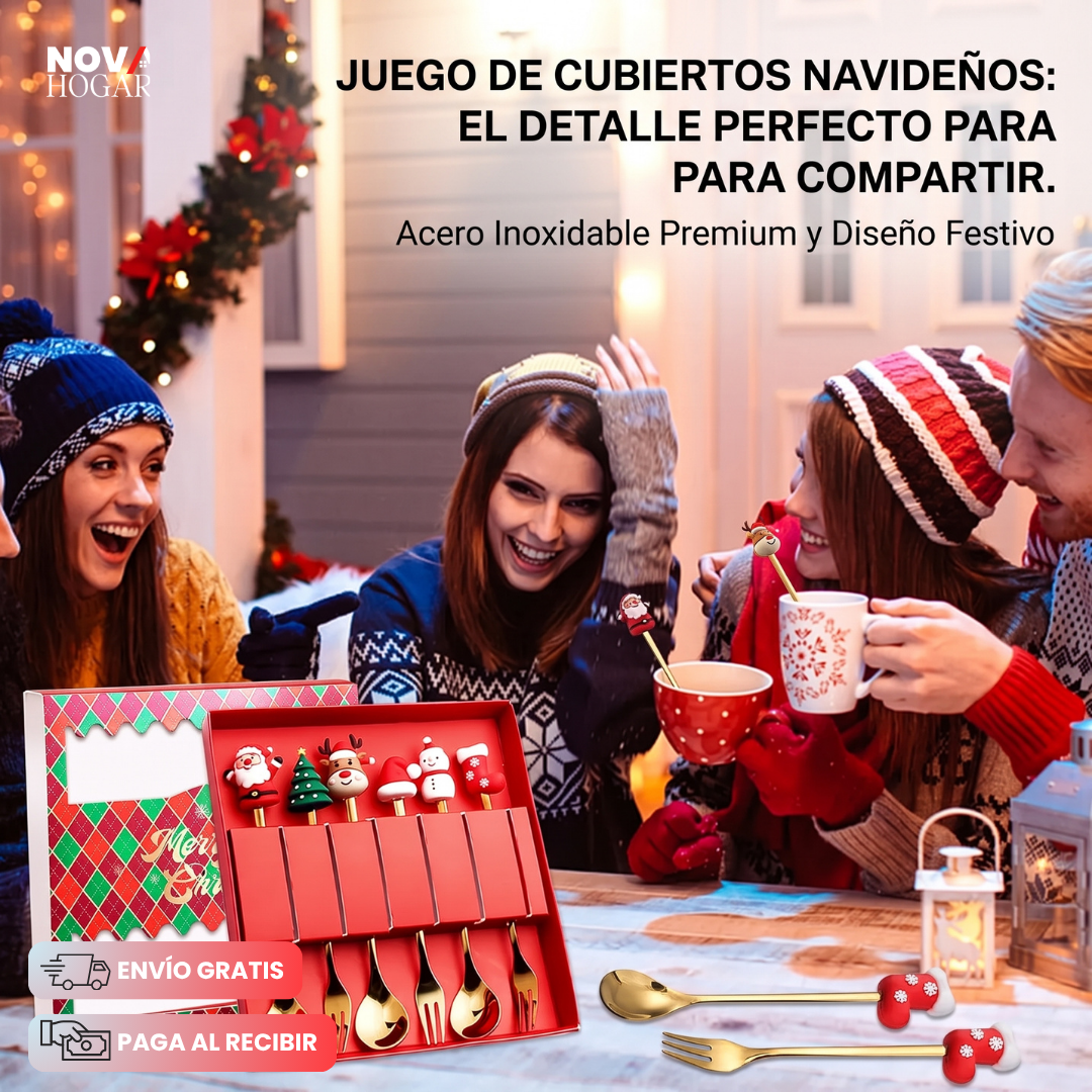 EverMerry Cutlery™ Cucharas Festivas Navidad Acero Inoxidable
