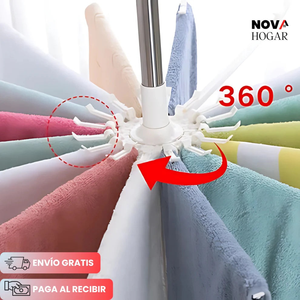 FlexDry™ Tendedero Plegable Giratorio 3 Niveles