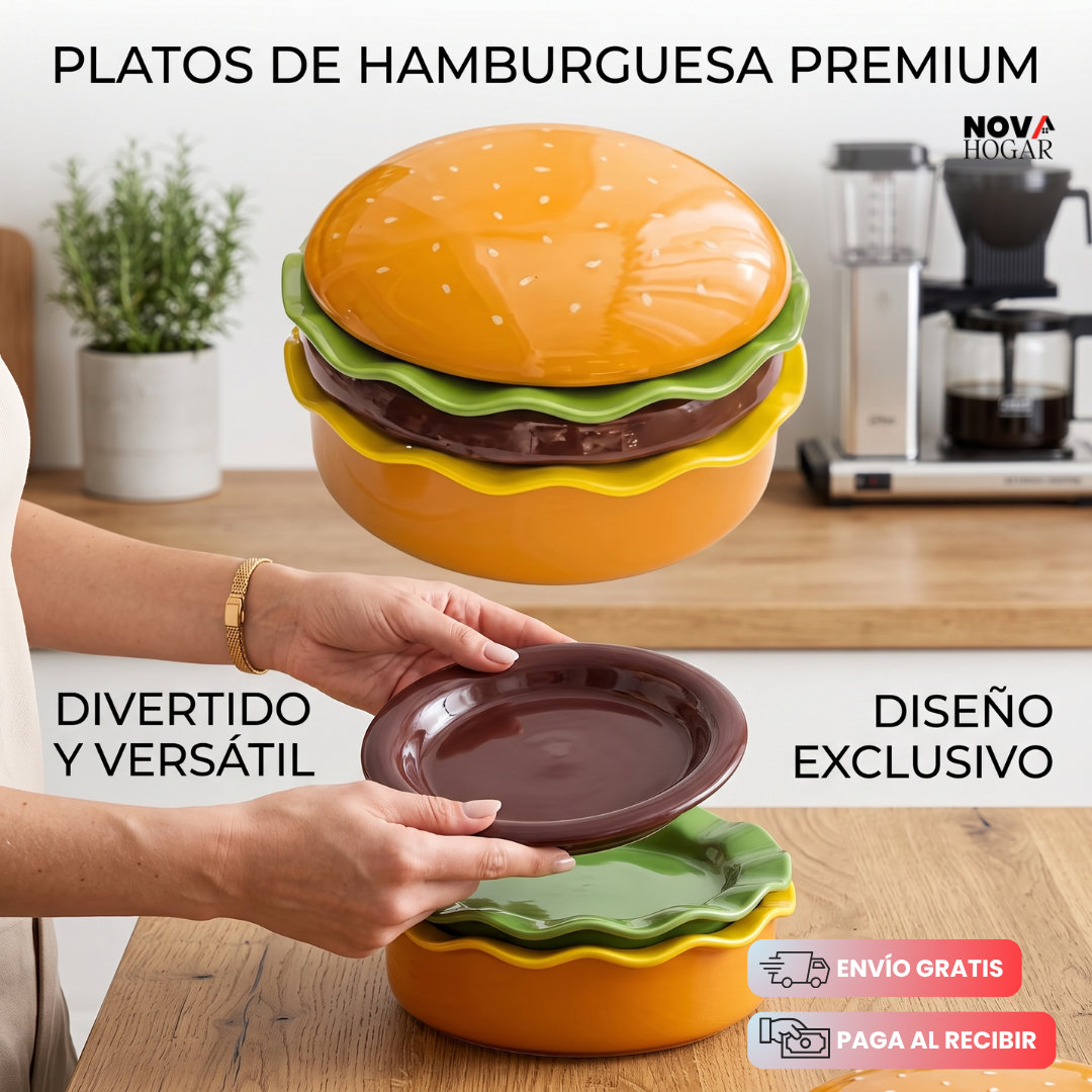 BurgerStack™ Set De Platos De Hamburguesa