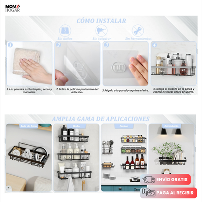 BathRack™ Pack x5 Organizador de Baño Premium