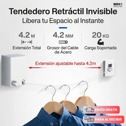 SpaceVanis™ Tendedero Retráctil Que Ahorra Espacio