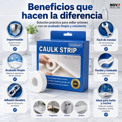 QuickCaulk Strip™ Cinta Selladora Fácil Instalación
