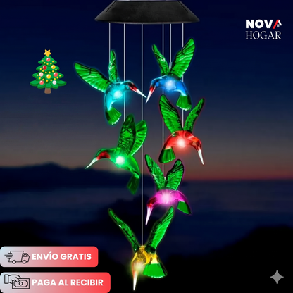 HumiLumi™ Campanilla con Luz Solar de Colibríes