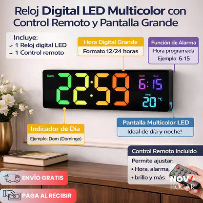 SmarTime™ Reloj Digital de Pared de Gran Tamaño
