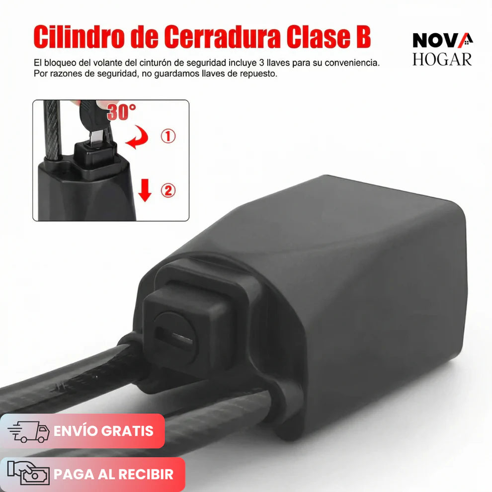 SafeSteer™ Candado De Seguridad Para Volante